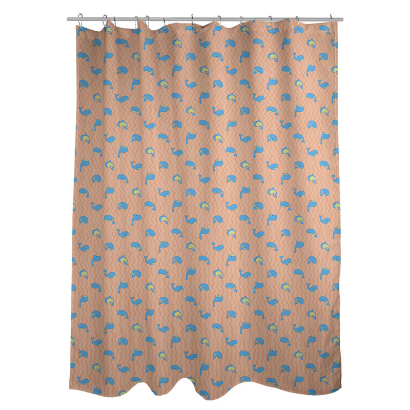 Rideau simple sower katelyn elizabeth baleines, Orange / Bleu