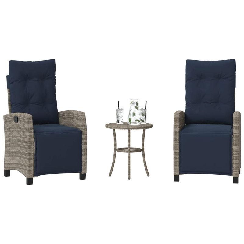 Ensemble bistro 3 pièces Vidaxl, Gris, Bleu