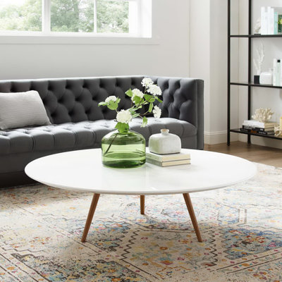 Carson Carrington Bata Round Artificial Marble Coffee Table by Modway