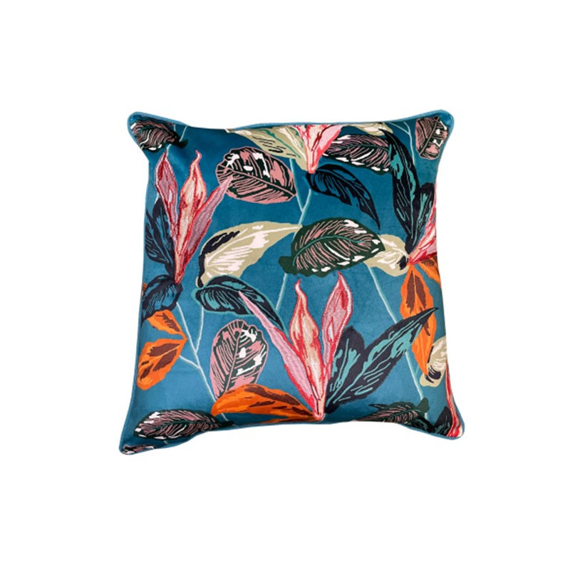 Andersonburg Abstract Teal Sqaure Throw Cushion