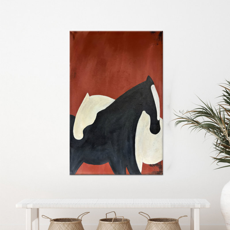 «Abstract Horse», reproduction d'art sur toile abstraite, décor de maison minimaliste 1P, H: 47,3 po x l: 35,5 po