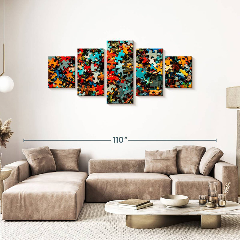 'Puzzle Pieces, 36" H x 80" W