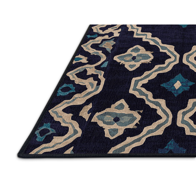 Tapis gris lavable à la machine, Rond 6 pi