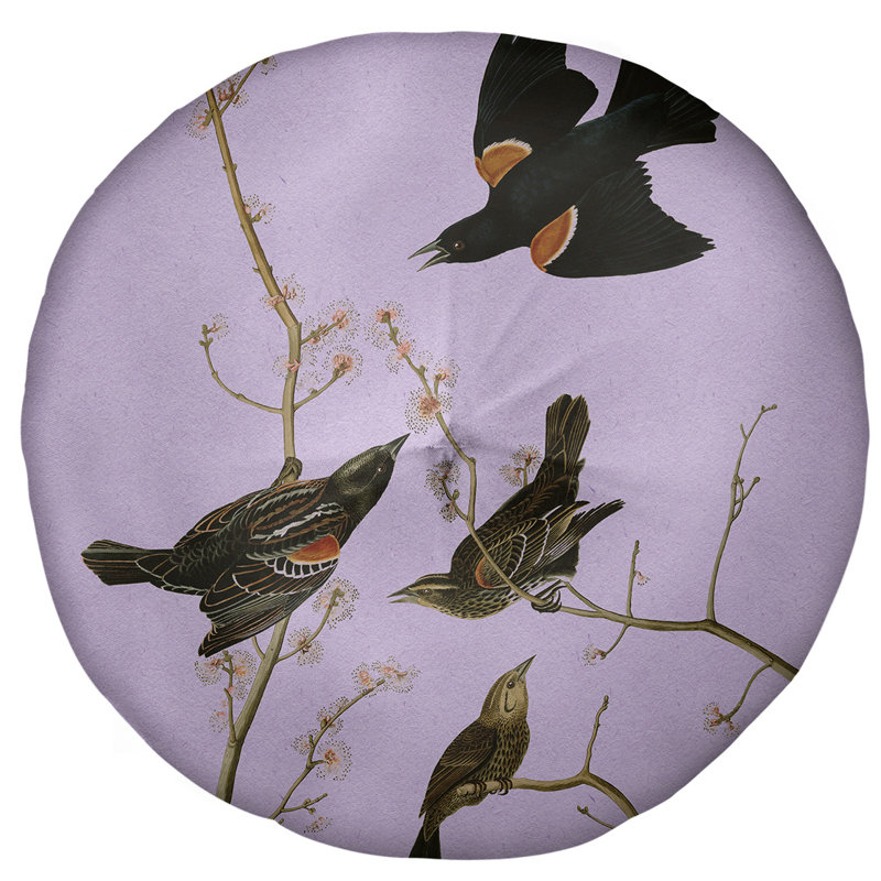 Coussin de plancher rond, 27,5 po x 55,5 po, Mauve