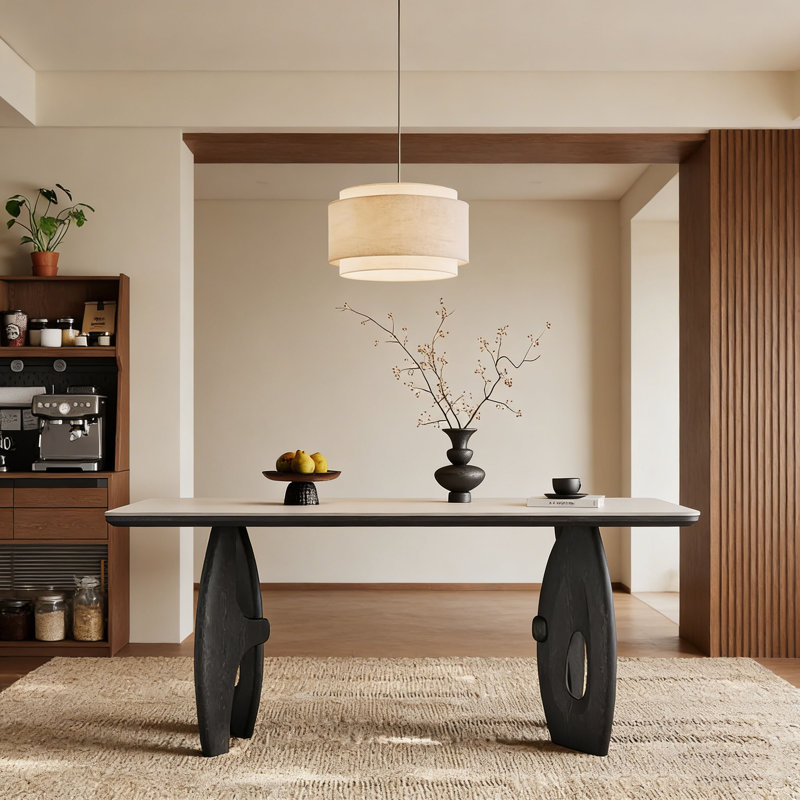 Table rectangulaire en pierre frittée French French, H 29,5 po x L 70,9 po x l 35,4 po