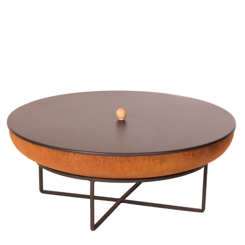 Aven Round Steel Wood Burning Smokeless Fire Pit, Brown, 4cm H x 78cm W x 78cm D