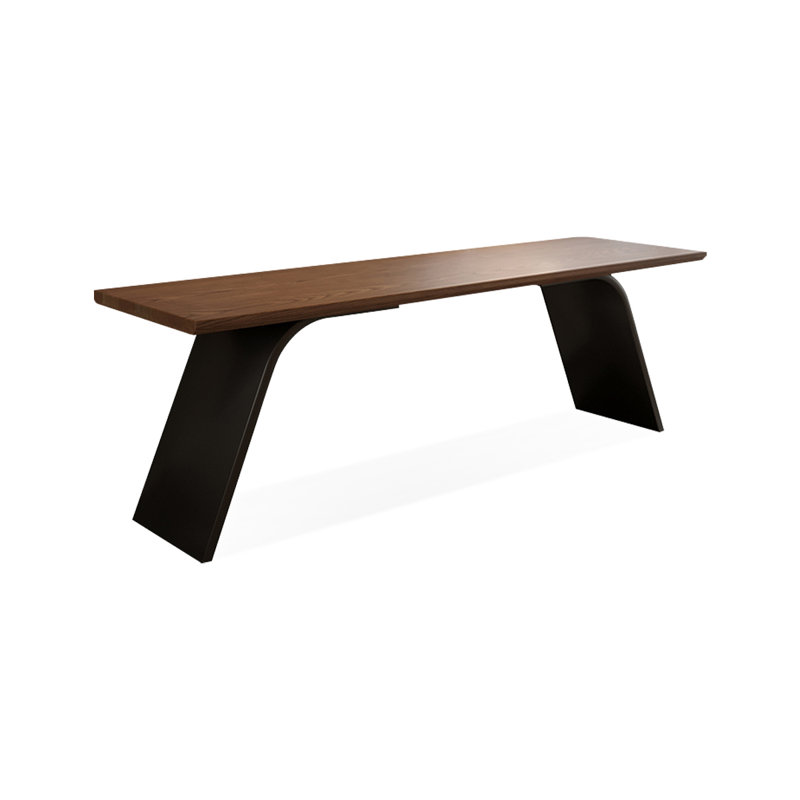 Brown Rectangular Solid Wood desk, 29.53" H x 86.61" W x 23.62" D
