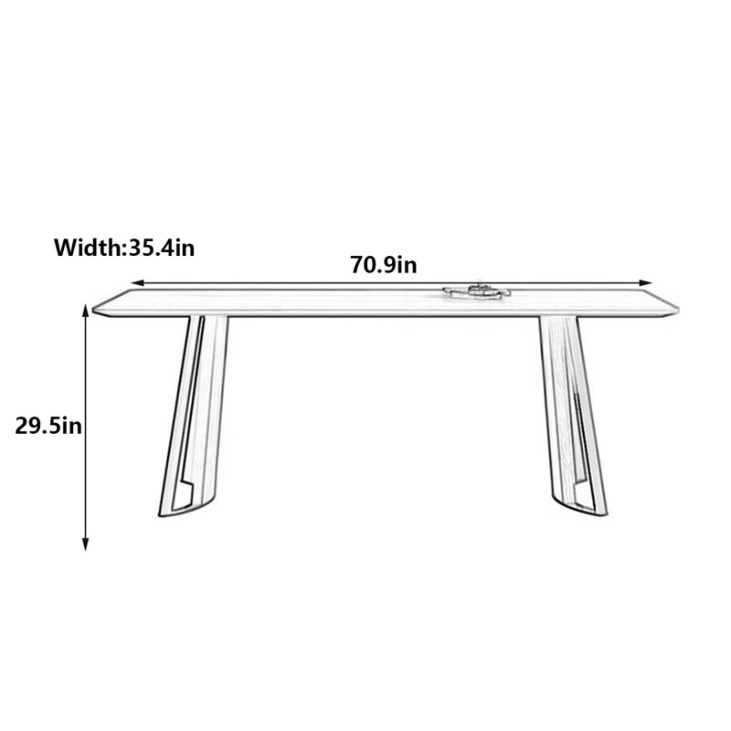 Table de salle à manger Nordic, H 29,5 po x L 70,9 po x l 35,4 po