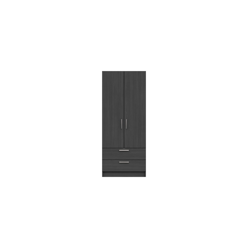 Harvey-Lee 2 Door Manufactured Wood Wardrobe, Graphite