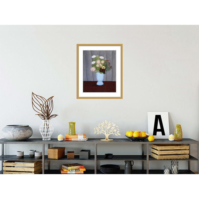 «Garden Flowers» par Henri Rousseau - Impression Giclée sur cadre, H 28,11 po x l 23,5 po