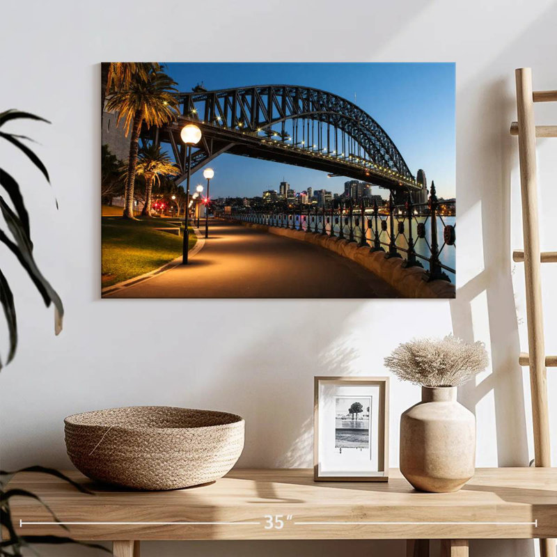 Sydney Harbor Bridge At Dusk, 16" H x 24" W