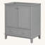 Meuble-lavabo 30 po sans lavabo, base seulement, armoire de salle de bain multifonctionnelle avec portes et tiroir, cadre solide et panneau de fibres à densité moyenne, gris