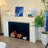 Beige Solid Wood Freestanding Fireplace-1128576187