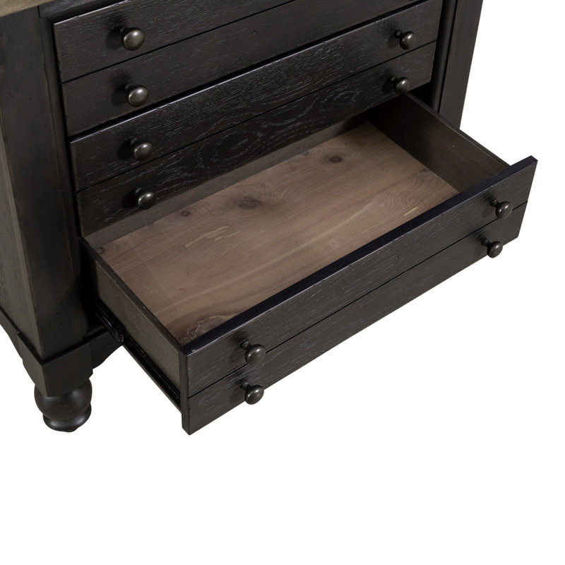 Aisja 3 Drawer Nightstand, Black