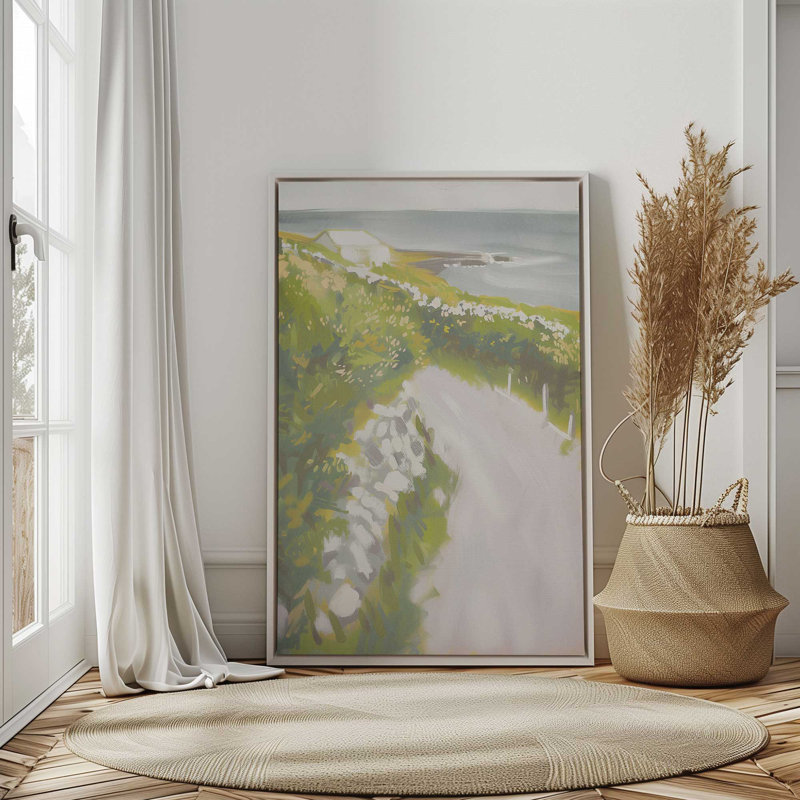 «Serene Pathway by the Sea I», reproduction sur toile, Encadrement argenté, H 8,75 po x l 12,75 po x P 1,75 po