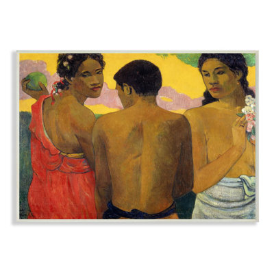 « coucher de soleil, figures natives classiques » par paul gauguin-reproduction d’art