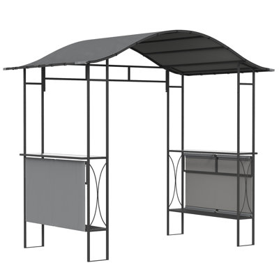 Auvent pour barbecue 8 'x 5', abri barbecue extérieur, gris foncé