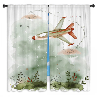 Rideaux de fenêtre Spaceship Fantasy Drapes éclectiques - 2 panneaux