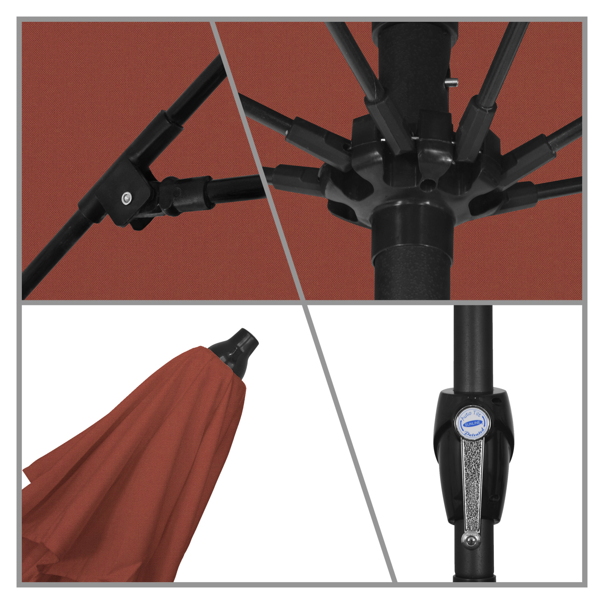 Gino 7.5' Market Sunbrella Umbrella, Canvas Terracotta Sunbrella® Canvas