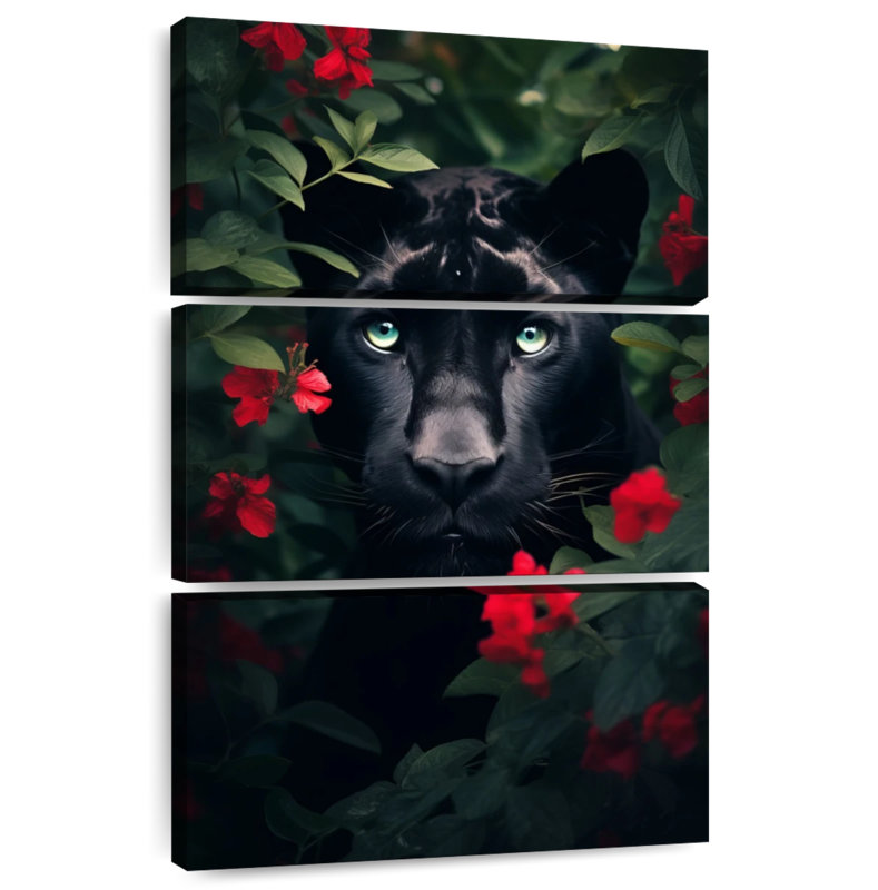Brampt Black Panther Flowers II, 32" H x 20" W