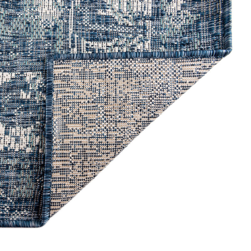 Tapis d'intérieur / extérieur bleu Susan, Rectangle 5 pi 3 po x 7 pi 10 po