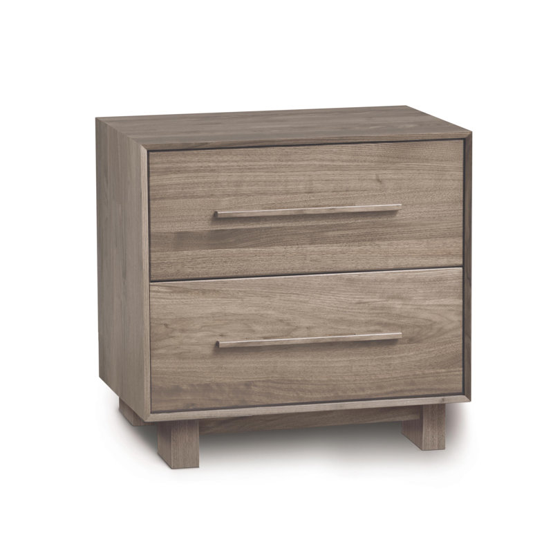 Sloane 2 - Drawer Solid Wood Dresser, Weathered Oak