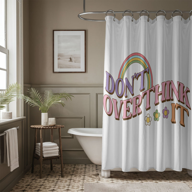 Rideau de douche 1 pièce Happy Heart, H 74 po x l 40 po