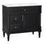 Meuble-lavabo sur pied 36 po avec lavabo, armoire autoportante avec vasque en céramique, tiroir rabattable, tablette réglable-830312553