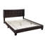 Lit double - 58 po x 81 po x 41,5 po - Similicuir - 1 pièce - Lit - Brun - Similicuir brun + tête de lit réglable + support à lattes