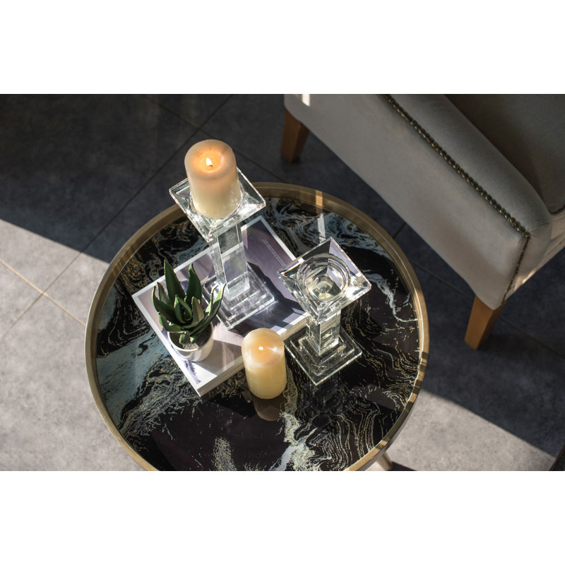 Chandelle en cristal, H 13 po x l 4 po x P 4 po