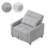 3-in-1 Convertible Accent Chair with Pillow, Adjustable Recline, Linen Fabric, Steel Frame-1568903378