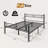 Vintage Metal Bed Frame With Elegant Headboard And Footboard, No Box Spring Needed, Noise Free-684926224