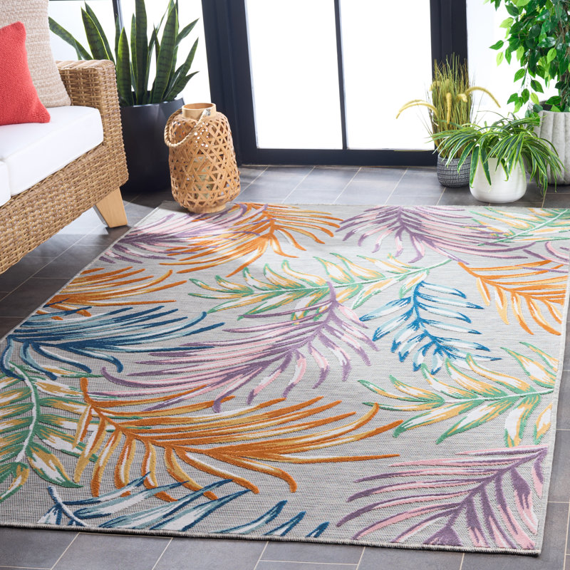 Tapis Cabana 458 à motif floral pour intérieur/extérieur, Rectangle 5'-1 x 7'-6