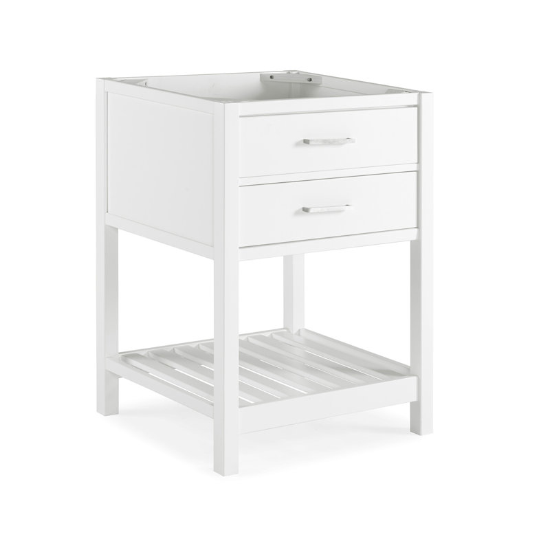 Harrison 24"W Modern Shaker Soft Close Doors Vanity Cabinet With Drawers And Open Storage Shelf