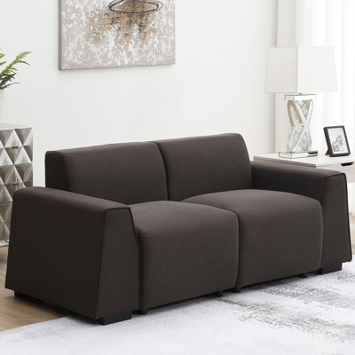 [VIDEO Provided] [New] 71*35.5" Modern Linen Fabric Sofa,Stylish And Minimalist 2-3 Seat Couch,Easy To Install,Exquisite Loveseat With Wide Armrests For Living Room,Bedroom,Apartment,Office