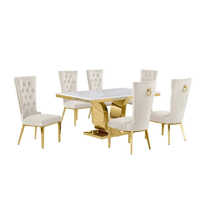 7 pièces Ensemble repas, Ensemble repas 7 pièces, Crème