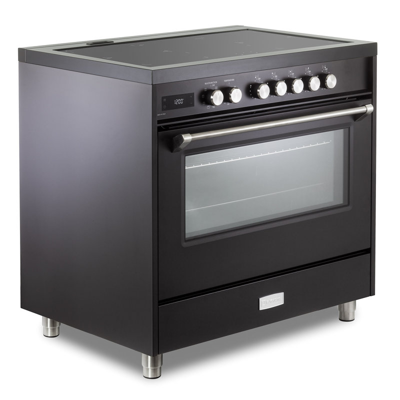 Verona Ultima 36" 5 Burner Single Induction Range Stainless, Matte Black
