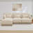Deep Seat Chenille Sofas, 100.3 Inch Modern Modular Living Room Seating