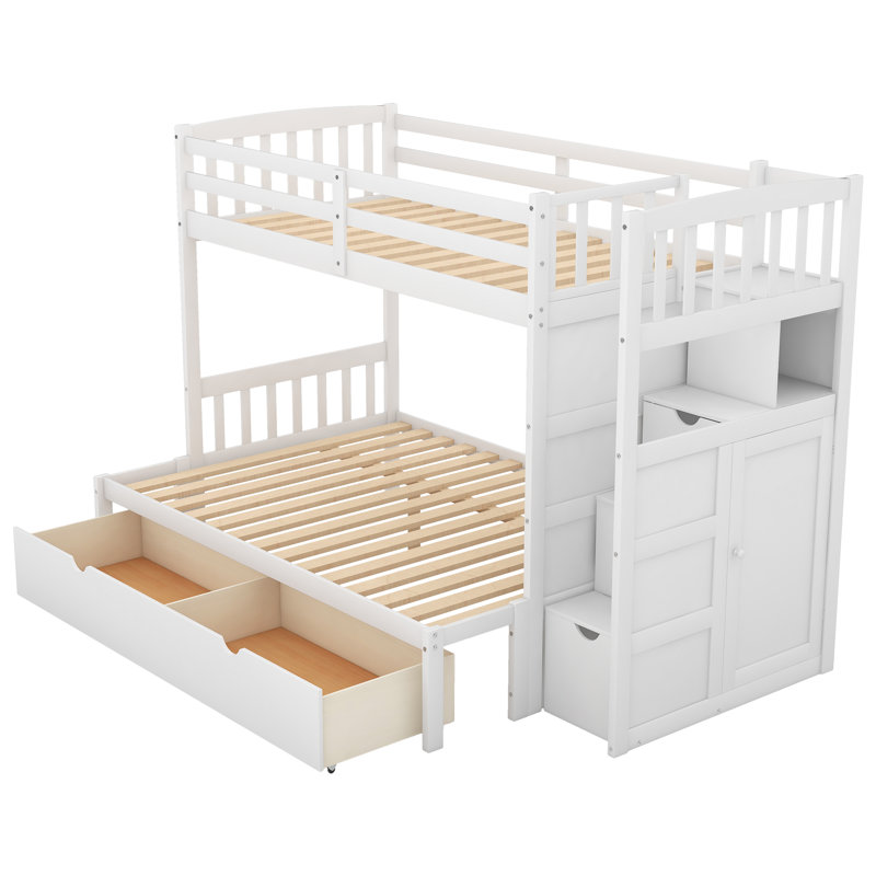 Emeril Kids Bunk Bed with Drawers, White