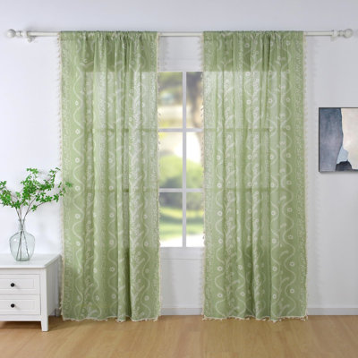 Western Rustic Boho Floral Curtains(2 Panels)