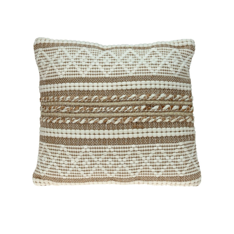 Coussin décoratif transitionnel ivoire Lennon