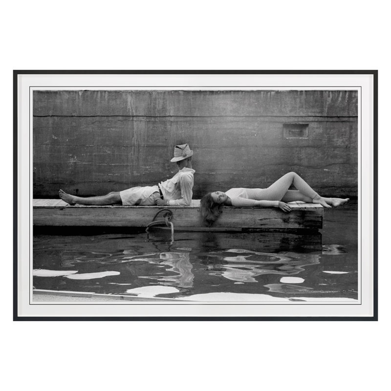 Lounging Couple Print by Grand Archives, Black Framed, 42" H x 61" W