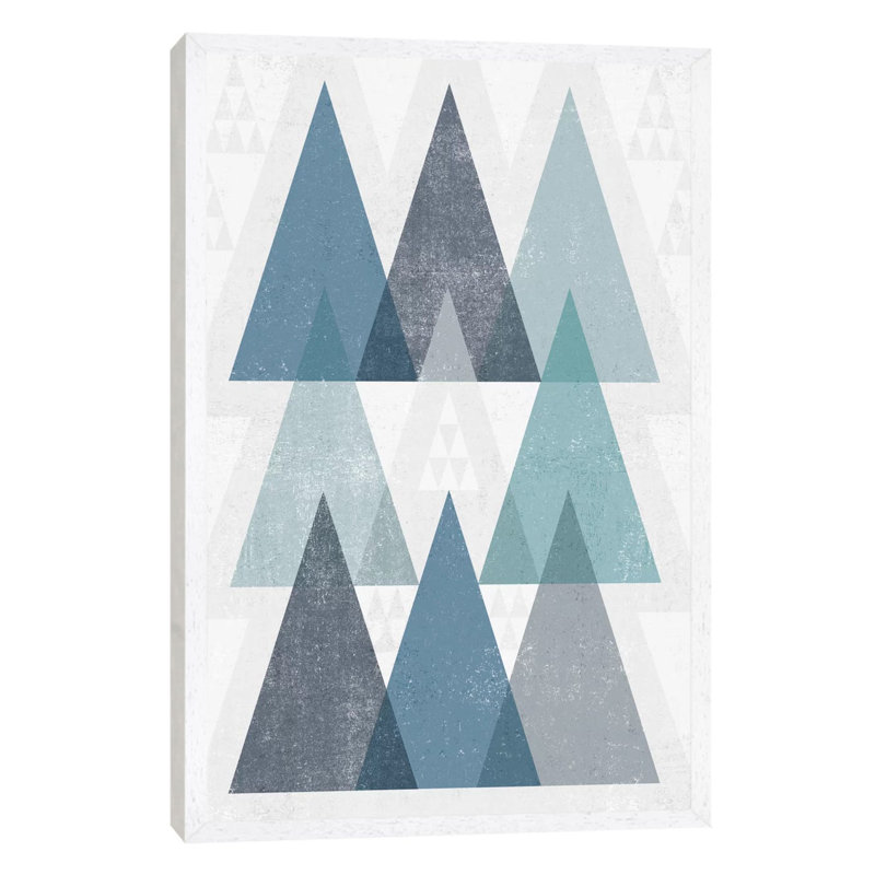Mod Triangles IV.A by Michael Mullan - Floater Frame Print on Canvas, White Framed