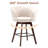 Allis Mid-Century Modern Chenille Fabric Counter Stool, Upholstered Swivel Barstool With Wood Legs, Counter Height Stool with Wingback, Footrest, For Kitchen Island Bar Counter, Beige, Single-1858234491-1855512861