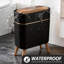 Poubelle automatique, poubelle de salle de bain 2,6 gallons avec couvercle, couvercle et pieds en grain de bois, poubelle imperméable sans contact (noir)-132968775