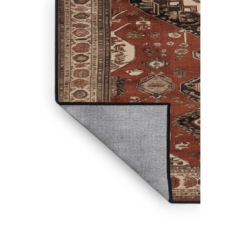 Tapis brun lavable à la machine, Carré 3 pi