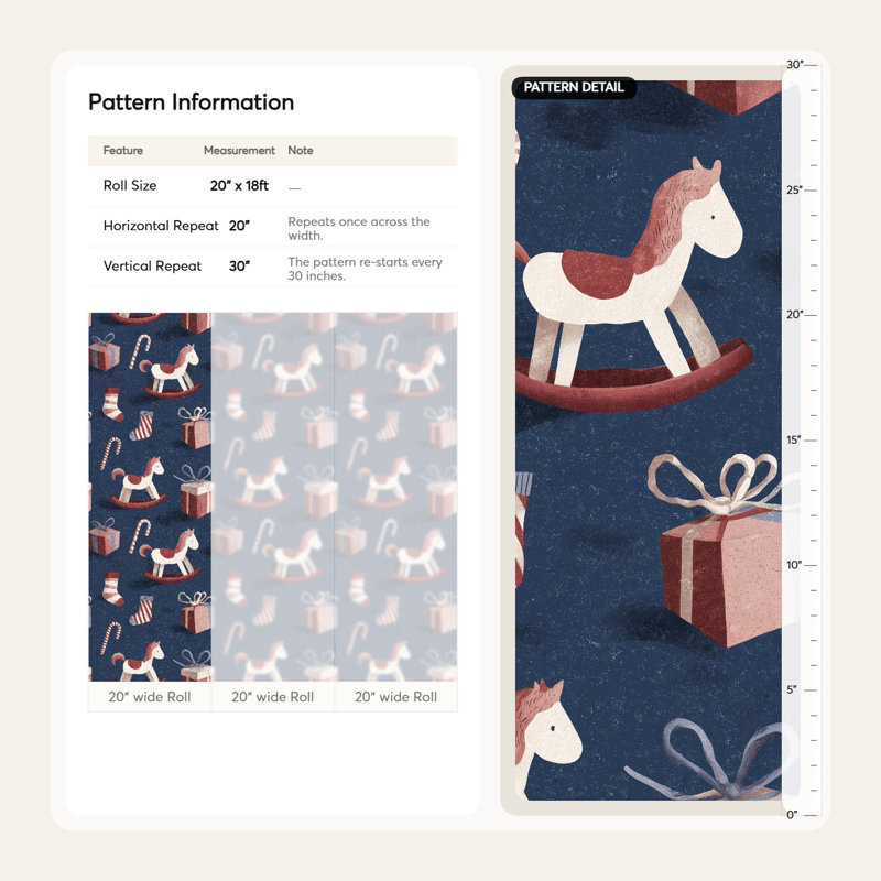 Papier peint cheval à bascule, Non tissé, non collé