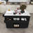 74.8" Kitchen Island With Extendable Dining Table, Marble Veneer Top & Built-In Power Outlet - Mobile Storage Cart With 3 Drawers & Cabinet, Rolling Kitchen Cart For Dining Room, Black-592616111
