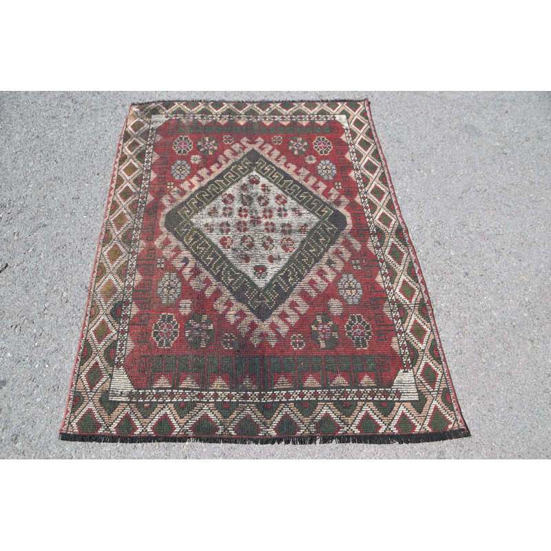 Tapis traditionnel turc rouge traditionnel Anatolian parfait pour la décoration intérieure et le tapis d'entrée