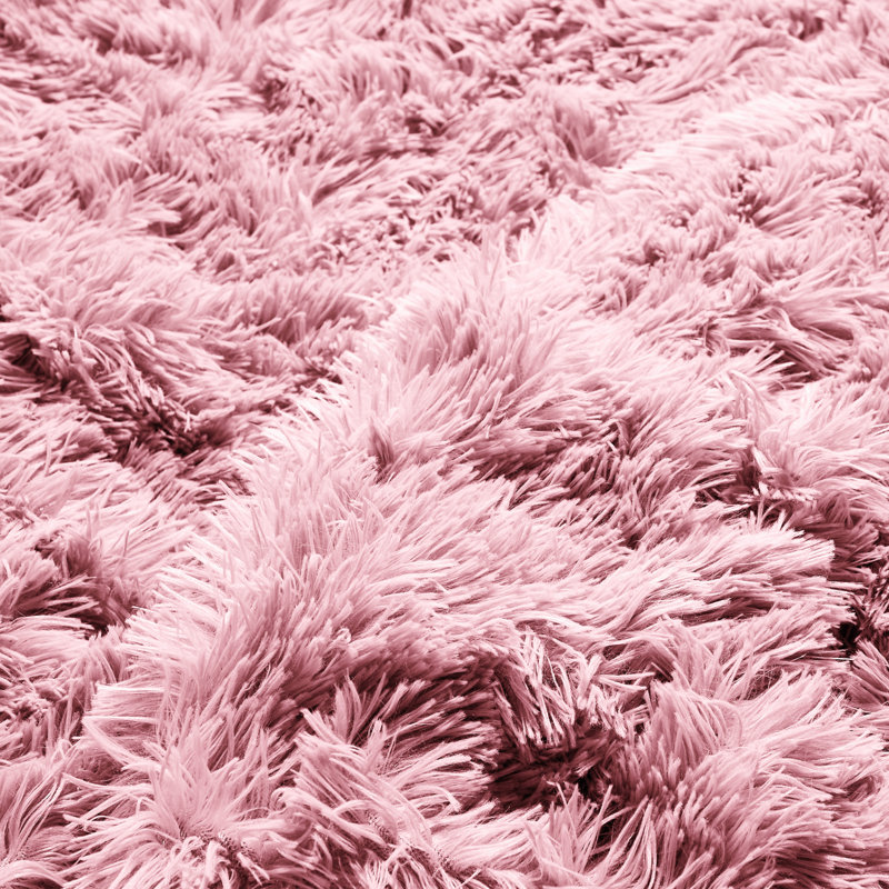 Shaggy Fleece Plush Duvet Cover, Queen Duvet Cover, Light Pink